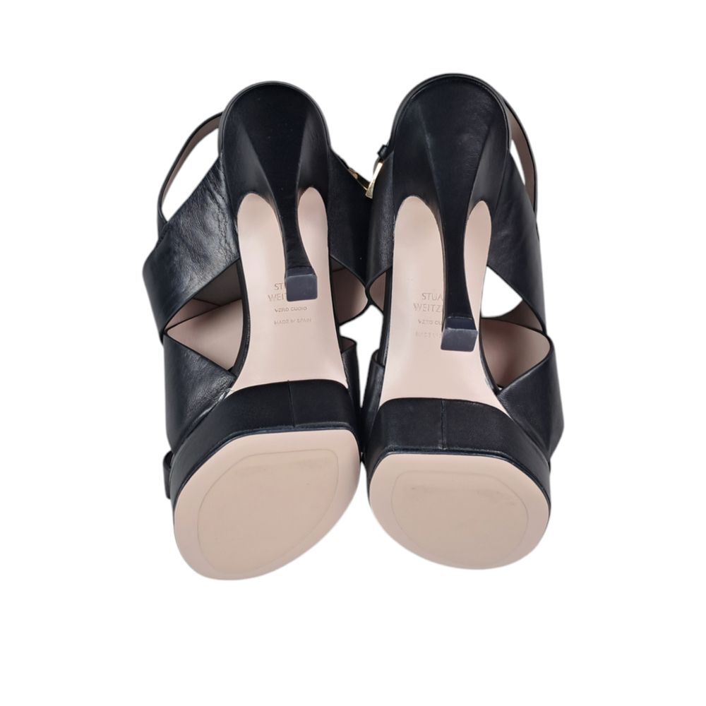 Stuart Weitzman Black Hester Crossbody Strap‎ Sandal Womens Size M7.5 New - Picture 7 of 8